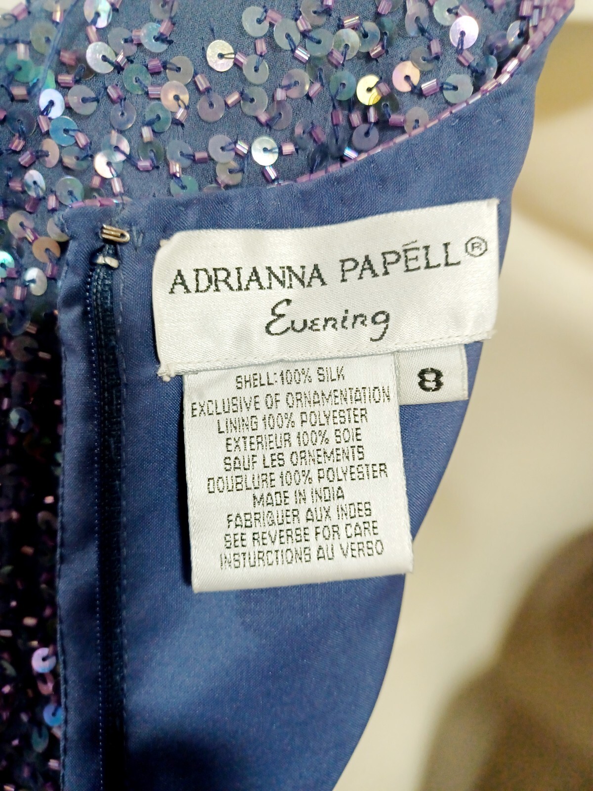 Vintage NWT Adrianna Papell Evening Formal Dress Sz 8 Silk ***SEE DESCRIPTION***