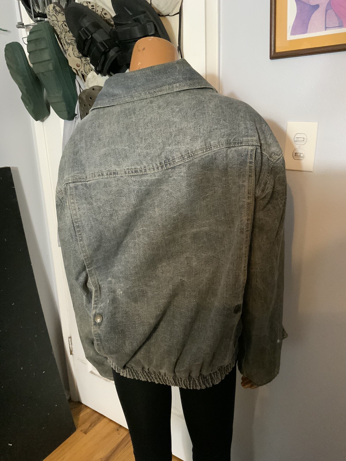 Vintage 80s Jou Jou Denim Motorcycle Biker Retro Women’s Jean Jacket Sz. M
