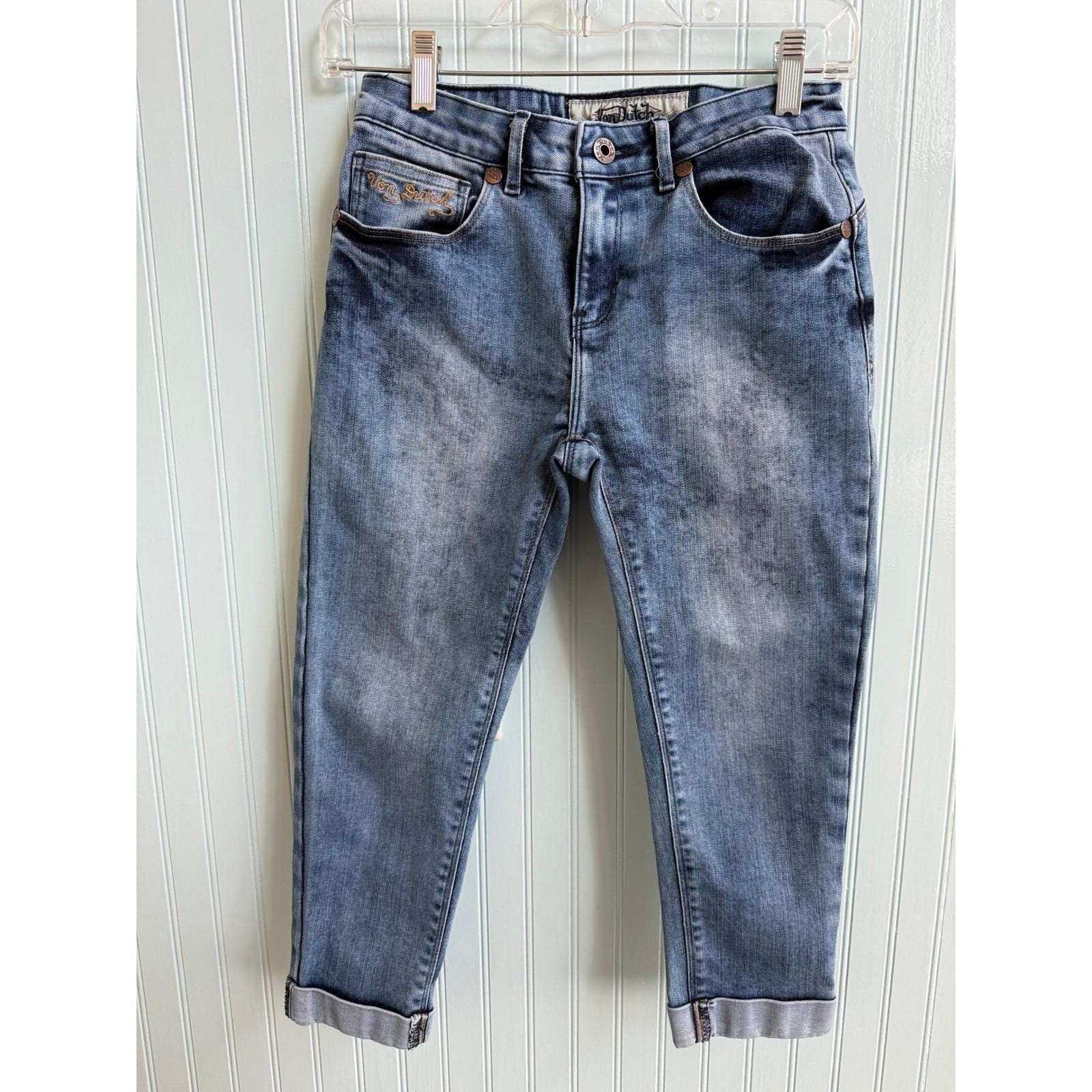 Iconic Vintage Von Dutch Kustommade Originals capris Size 27 made USA grunge