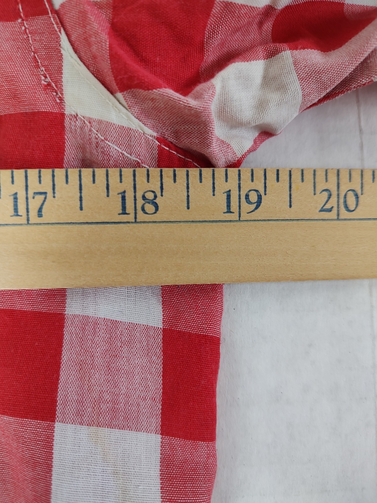 Vtg 50s/60s Shirt Womens Sz Sm Red White Check Loop Collar Distressed Rockabilly