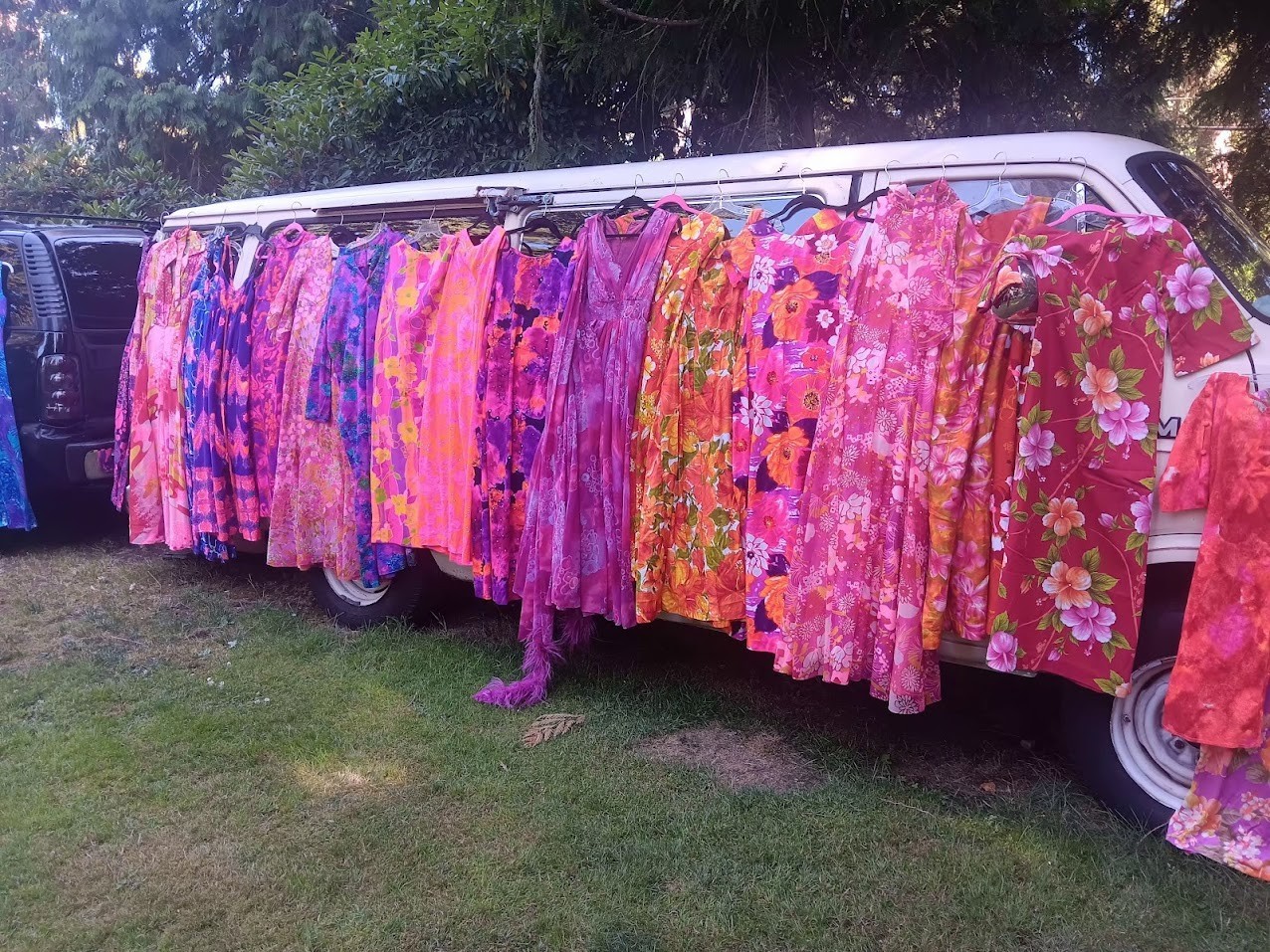 Vtg POMARE OF Tahiti HAWAIIAN DRESS TROPICAL MAXI SZ L xl