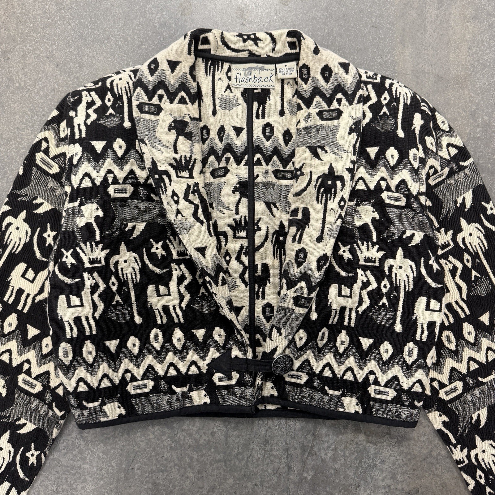 Vintage Flashback Southwestern Aztec Crop Jacket