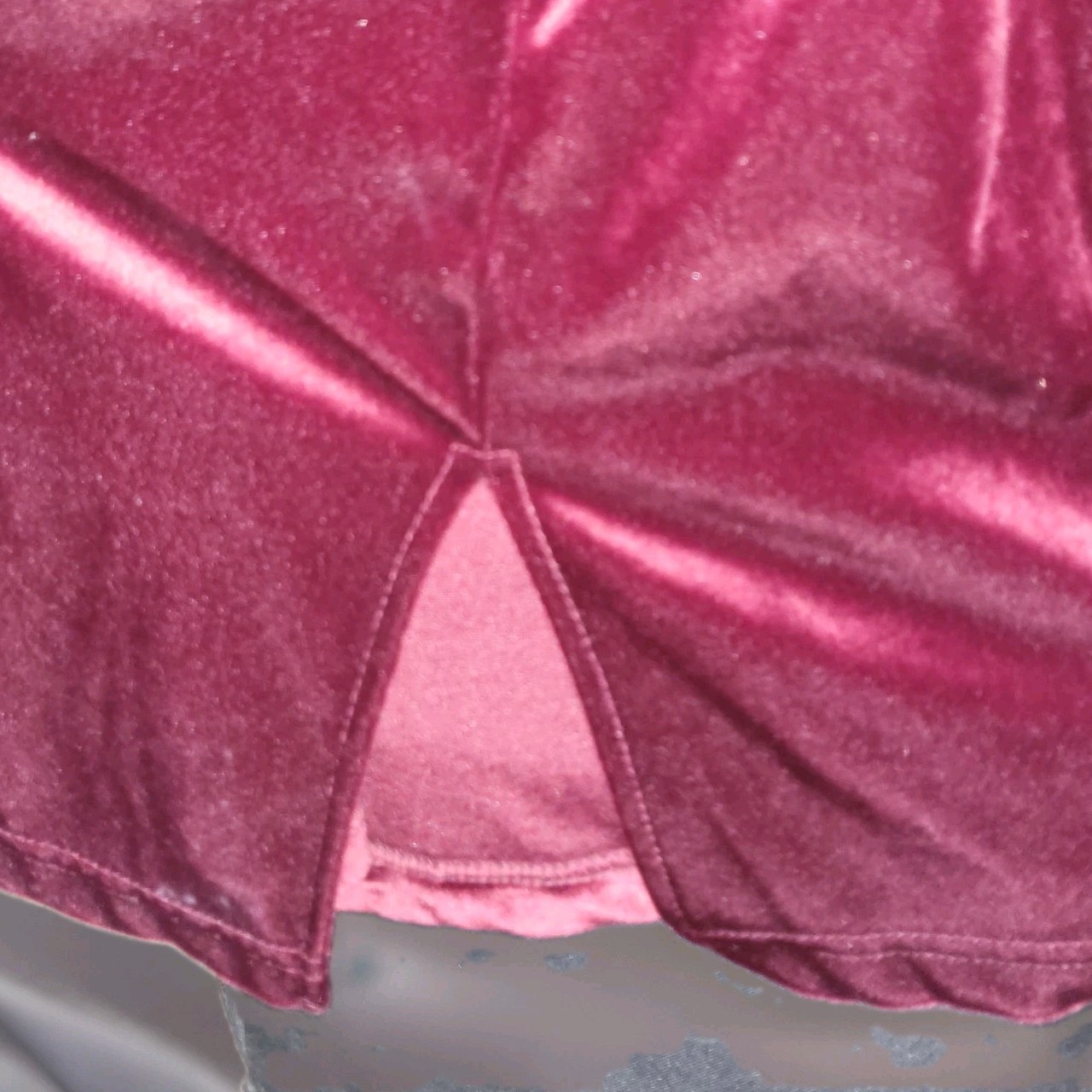 Vintage Velvet Burgandy Top/dress Prelude Womens Pit-to-pit 30″ Pit Down 21″