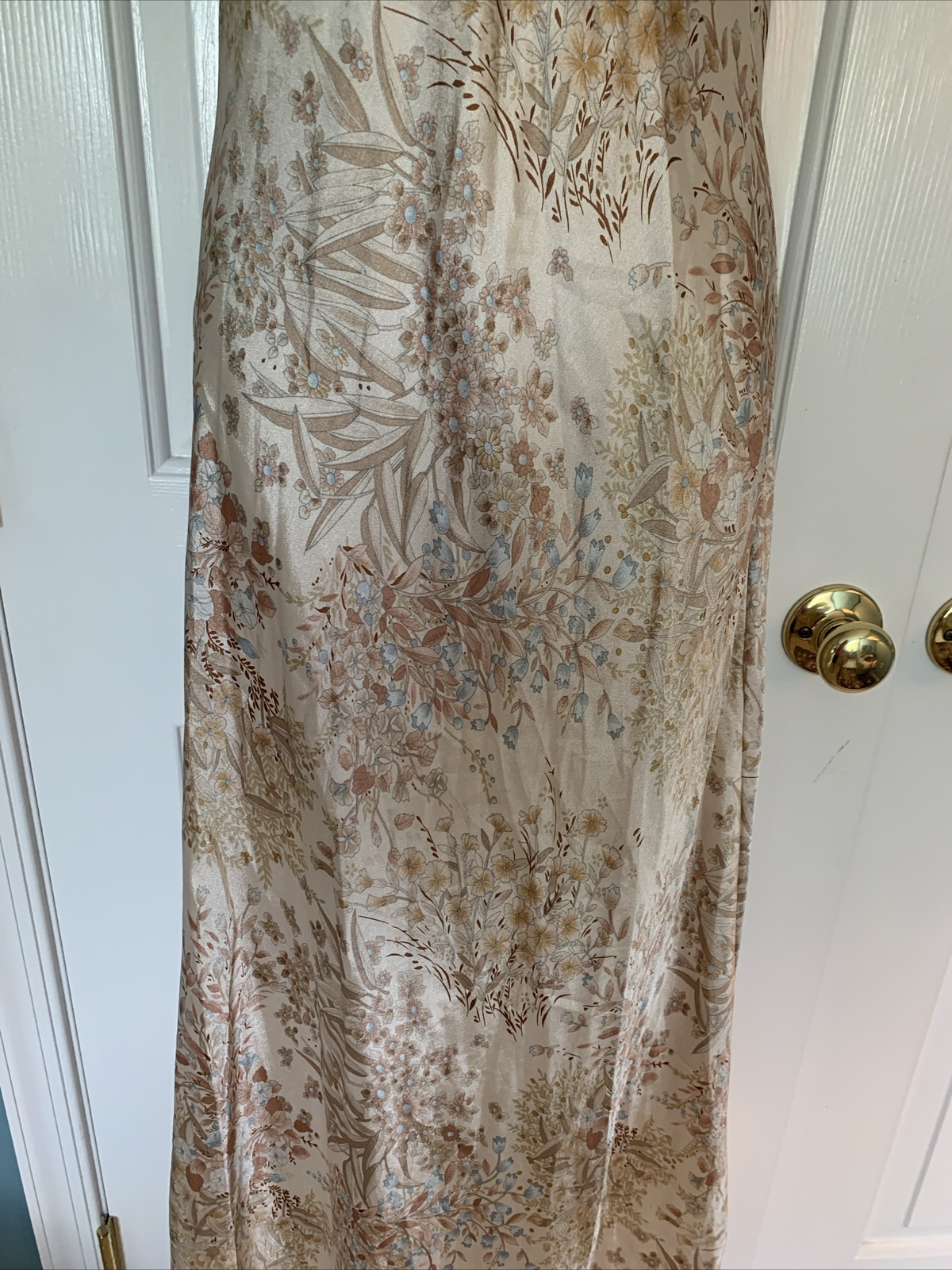 VTG 70s Lindsey Roscoe Farr East Silk Spaghetti Strap Lingerie Night Gown Sz S