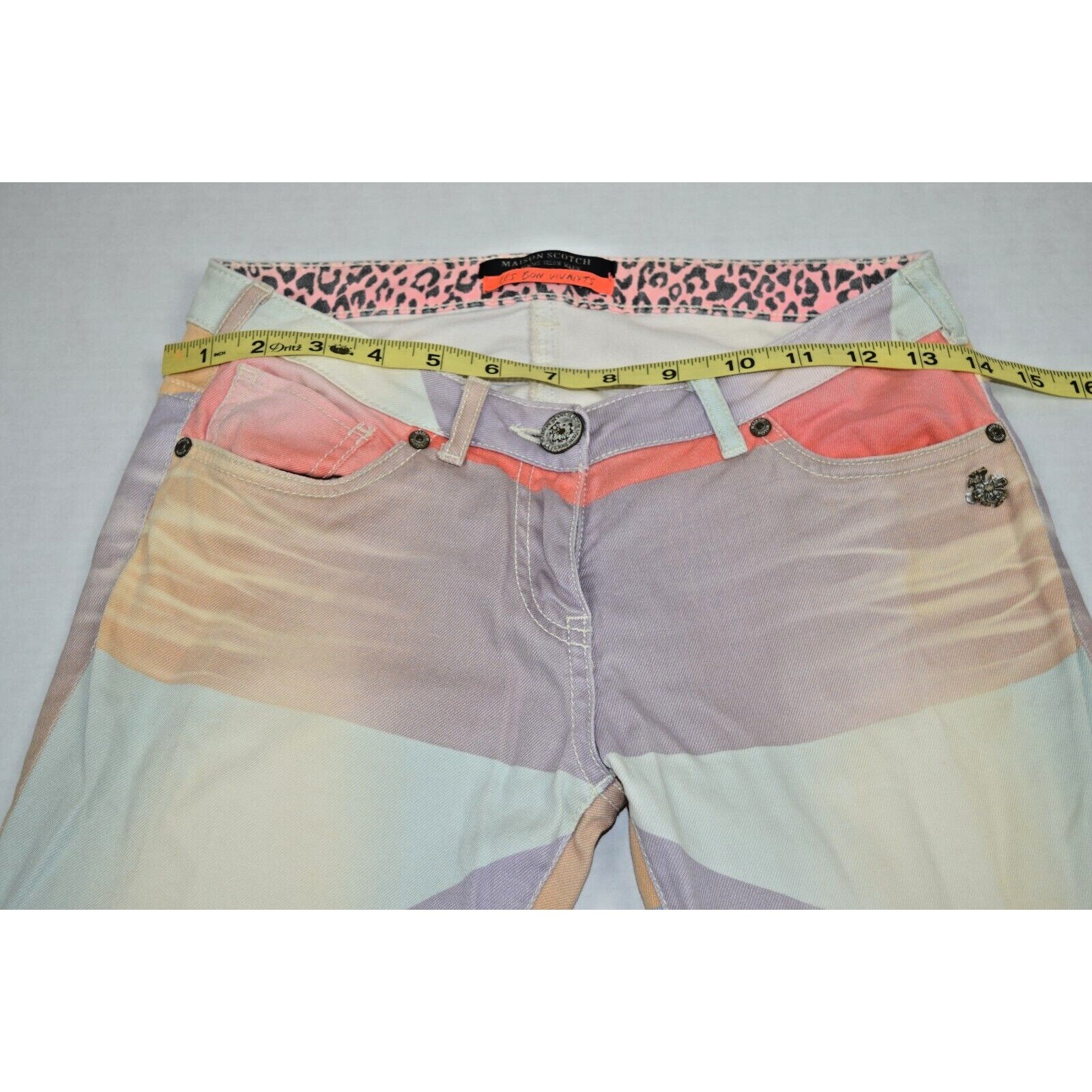 Vintage Maison Scotch Pants 28 x 29 S/M 90s Purple Orange Geo Shapes CottonBlend