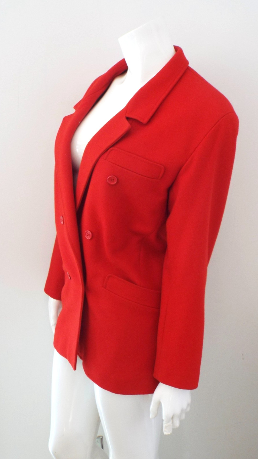 Vintage 1980s KENZO Wool & Cashmere Red Jacket Blazer Coat Size 38 Paris Lined