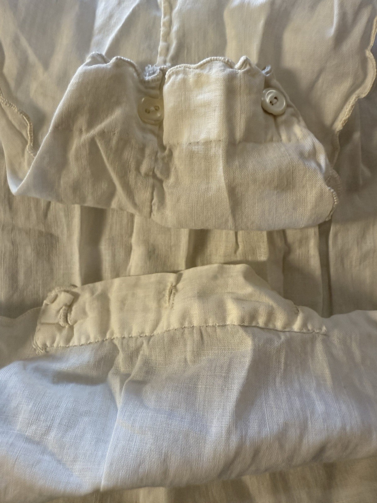 Antique Edwardian Handmade White Cotton Chemise Step-In Teddy Embroidered 1905