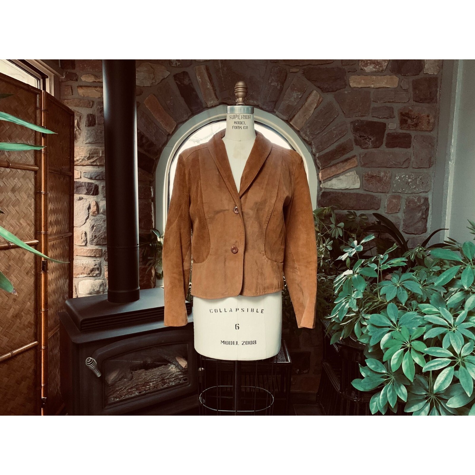 Vintage 1970s Rust Brown Suede Button Front Jacket N American Leather Gassy Jack