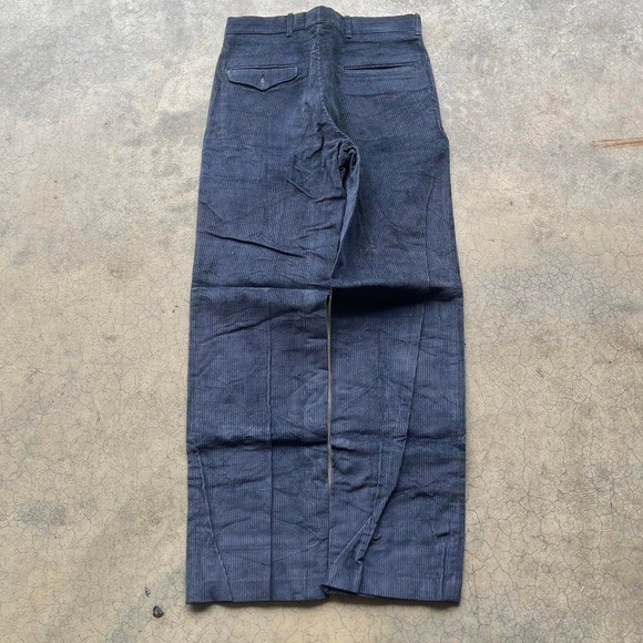 Vintage 70s/80s navy blue corduroy trouser pants Scovill zipper 28″ waist