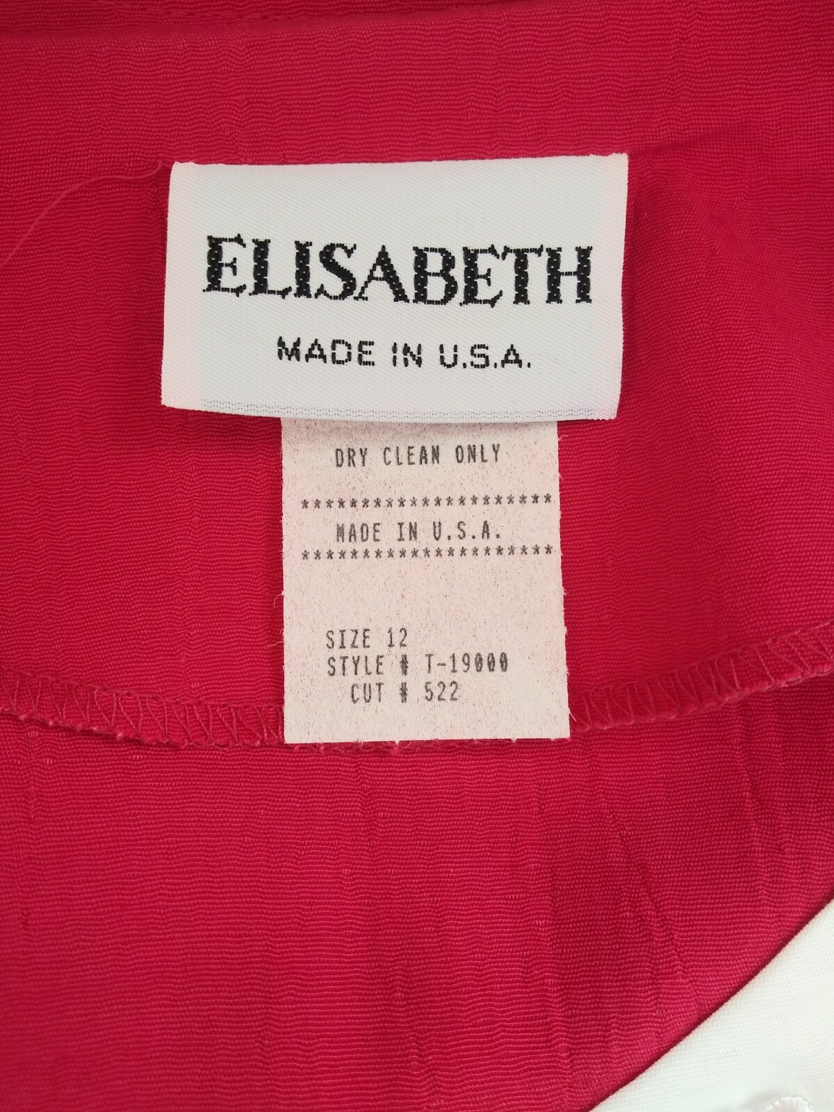 Vintage 1990’s Long Pink and White Dress by Elisabeth Size 12 Made in USA EUC