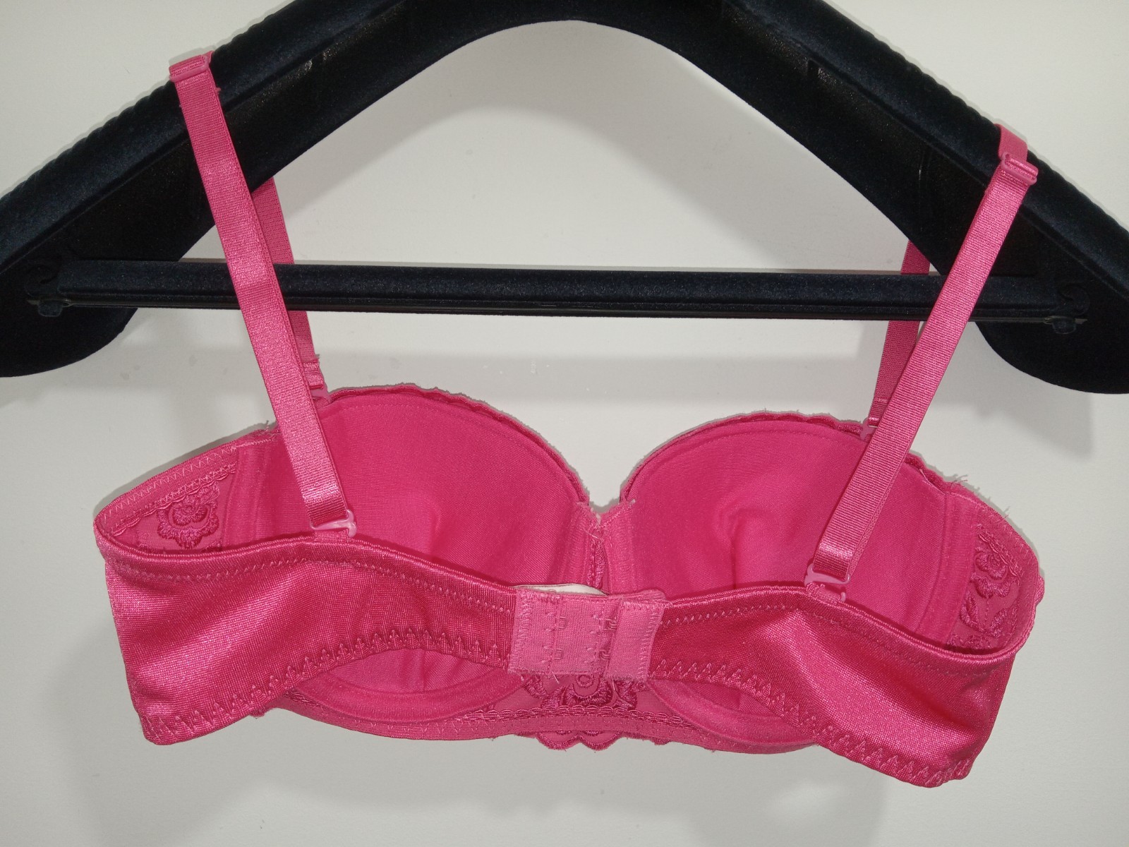 Vtg Maidenform 8879 Customize It Embroidered Strapless Push Up Demi Bra 34C Pink