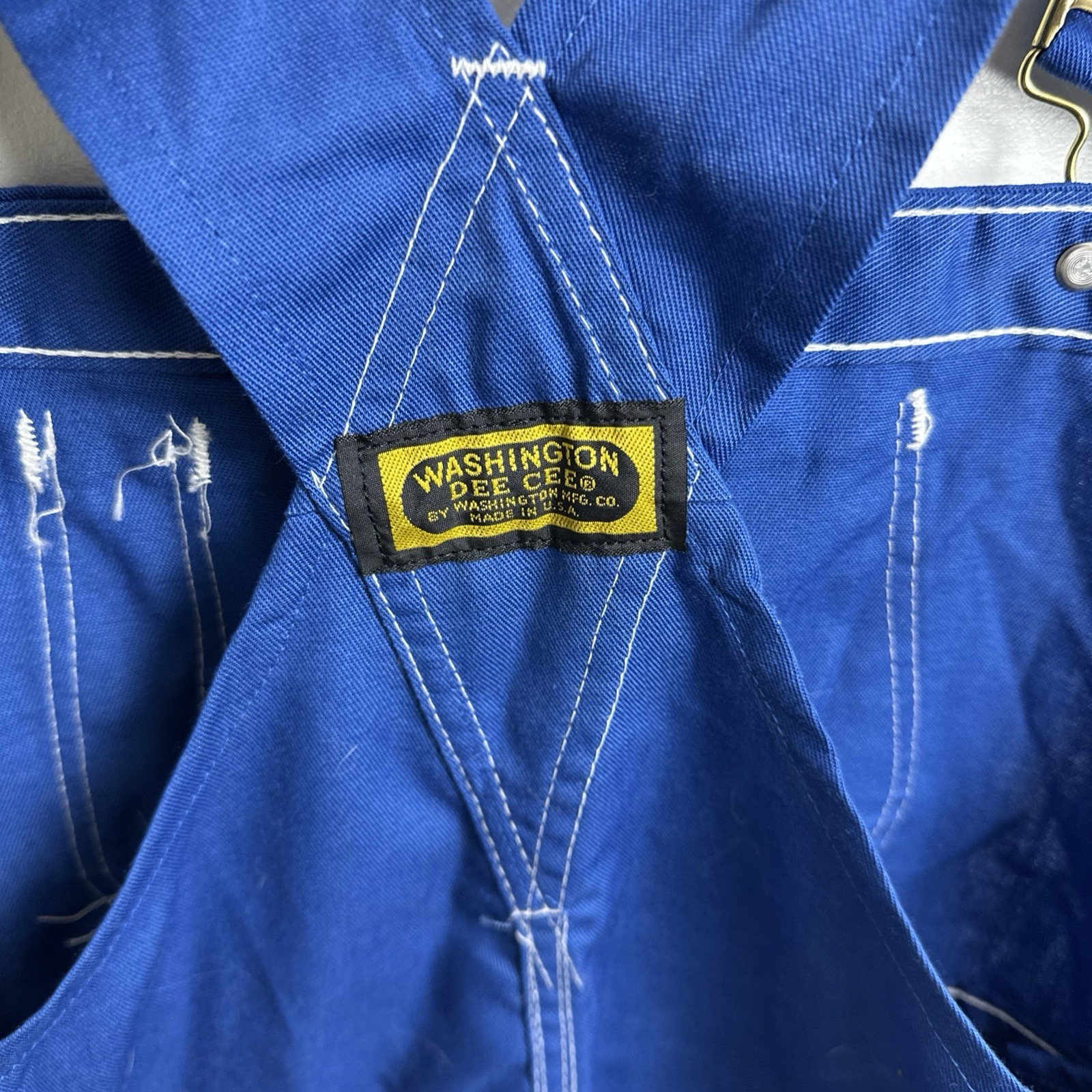 Vintage Deadstock Washington Dee Cee Overall Shorts Blue Size 9 Made in USA