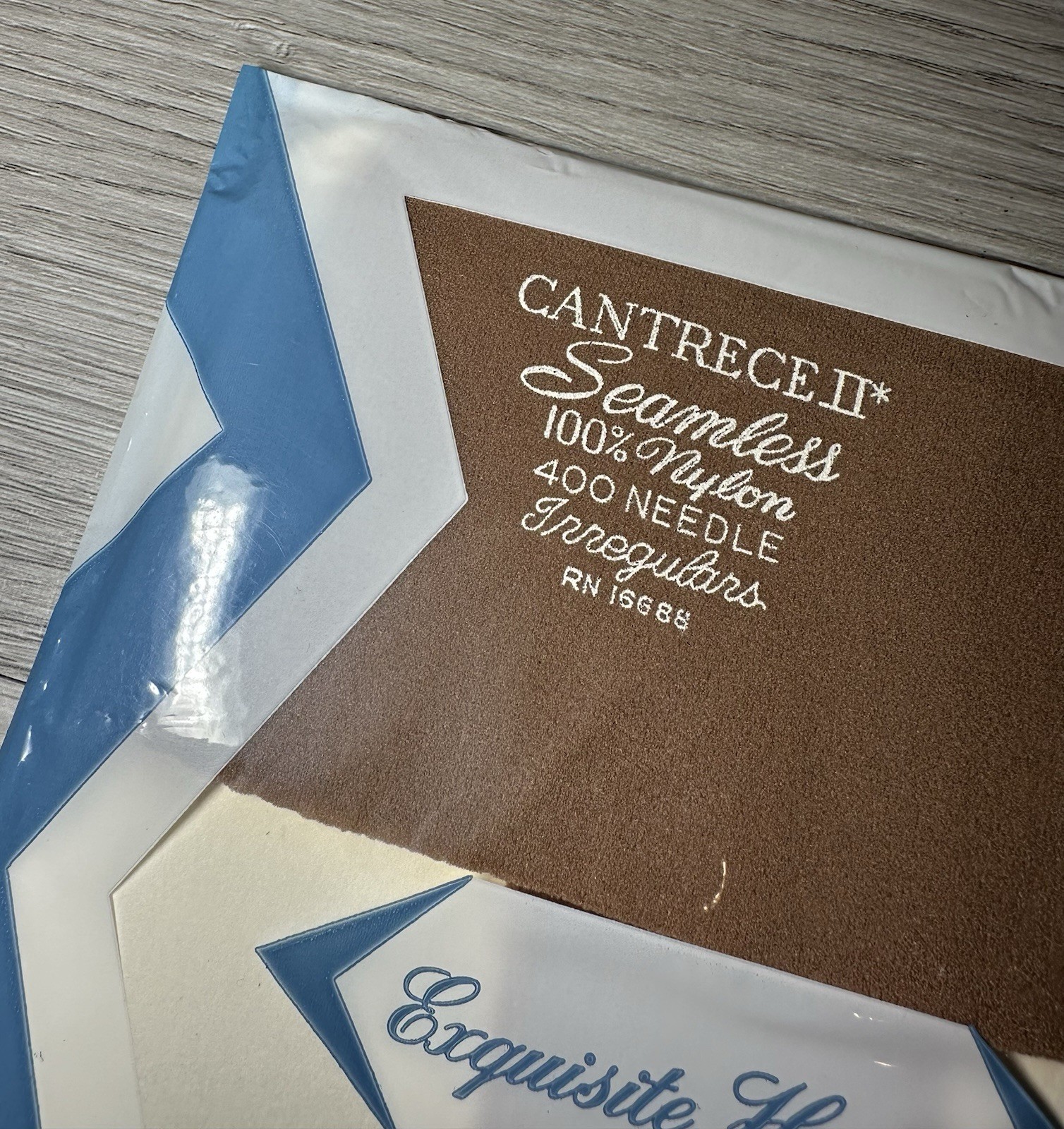 Vtg 60s 70s CANTRECE II Seamless Nylon Stockings Exquisite Hosiery Dusk Brown 10