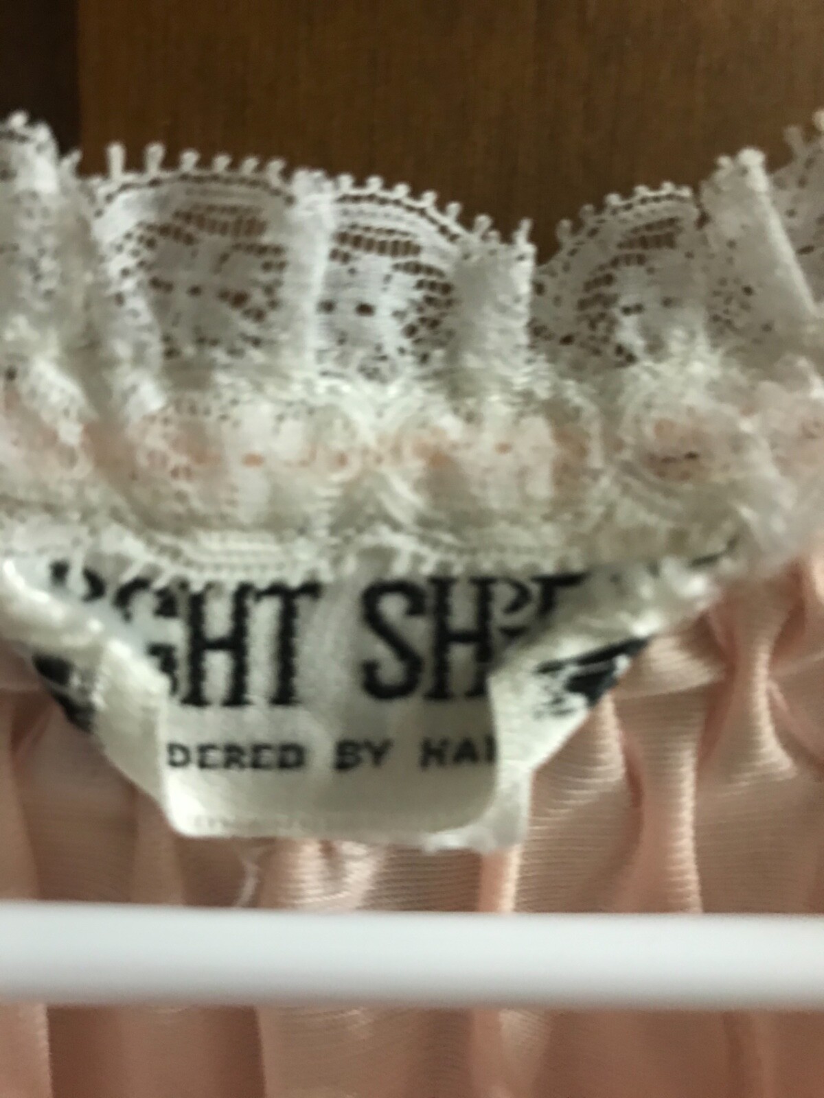 Vintage Night Gown by Night Shift Hand Embroidered Smocking & Lace Size Medium