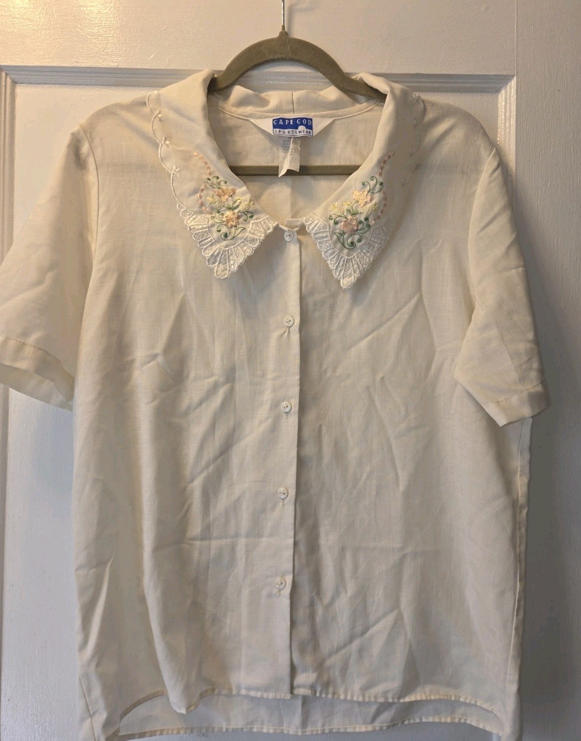 Vintage 80’s Cape Cod Sportswear Floral Lace Blouse. Romantic. Cottagecore. 10