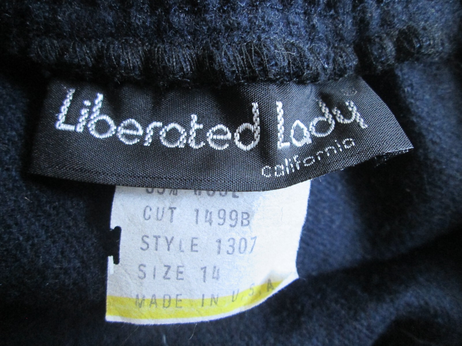 Vintage Skirt Liberated Lady California 14 Blue Wool Blend A-Line Swing Dance