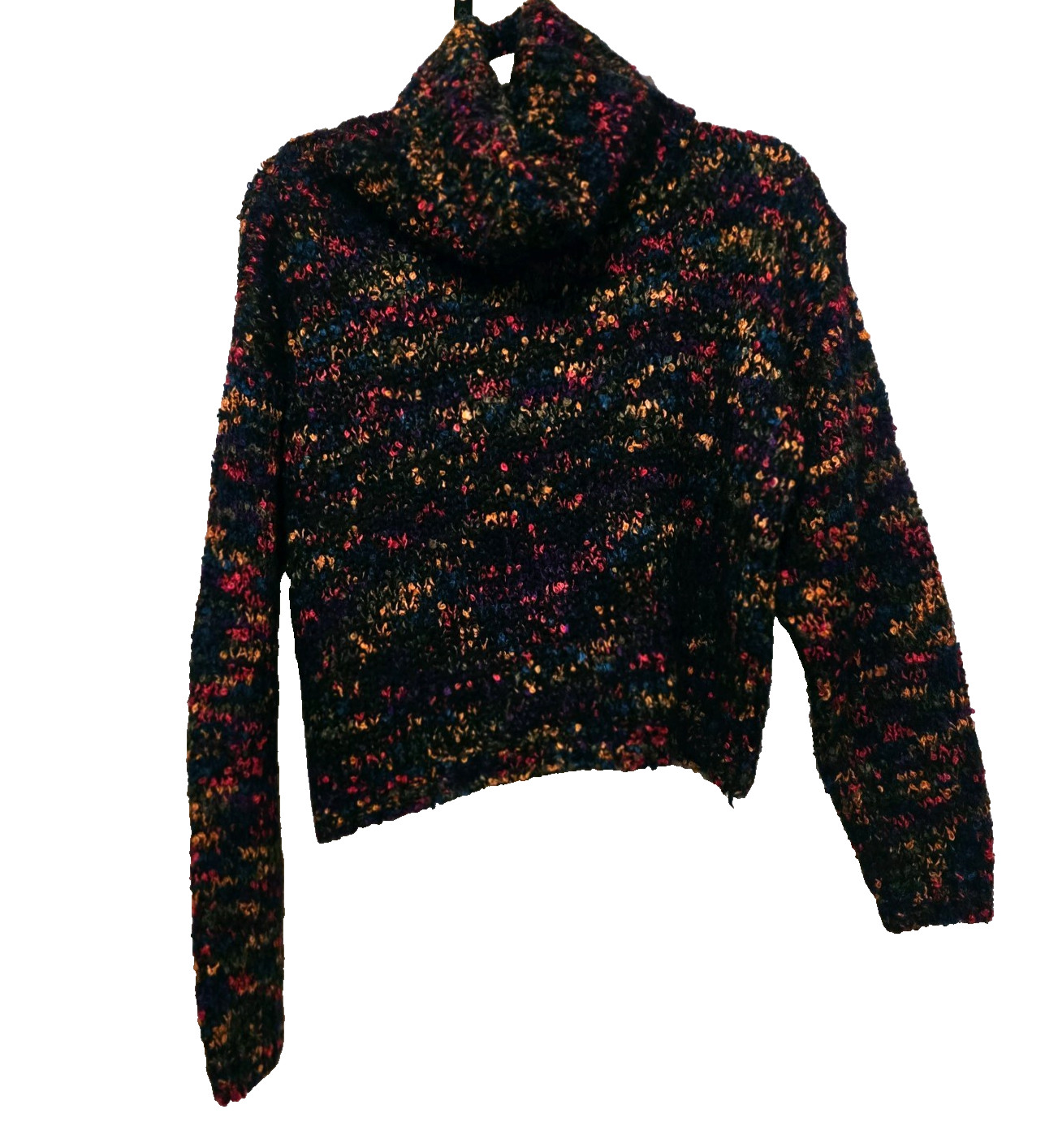 Vintage Croquet Club Colorful Wool Blend Turtleneck L Sweater