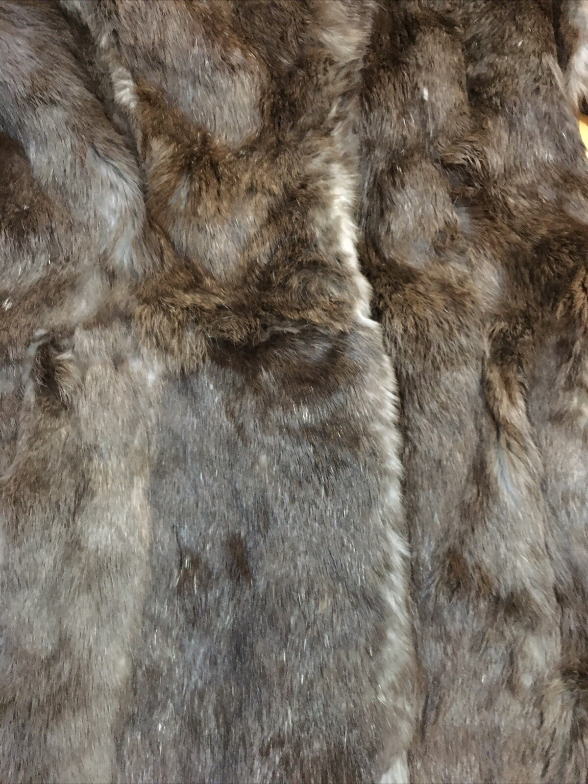 VTG 1970s Ladies Genuine Brown Real Coney Rabbit? Fur Winter Coat Size 16