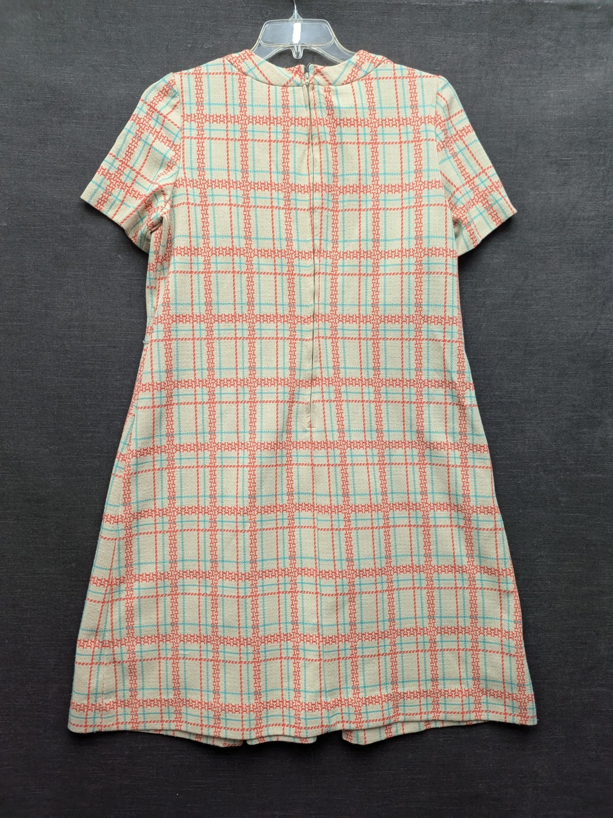 Vintage Polyester Secretary Dress Plaid Double Pleat Granny Core Grandma Hipster