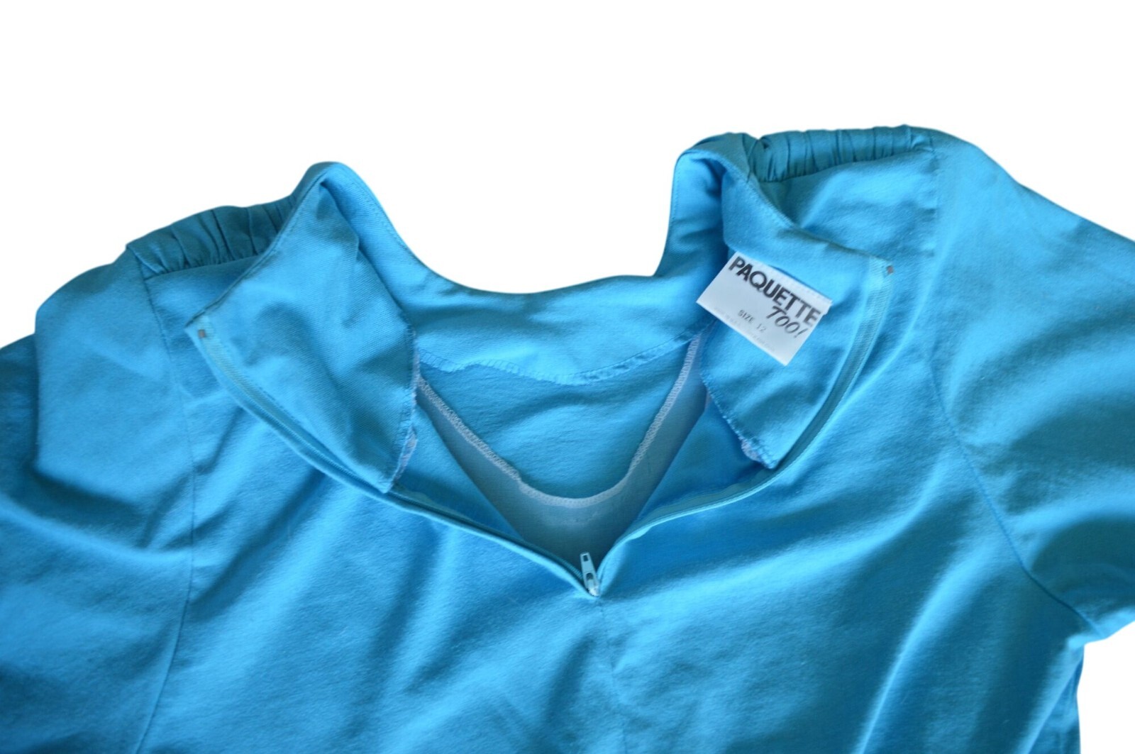 Vintage 80s Paquette Too! Bright Blue Belted Dress Womens Modern Size Medium