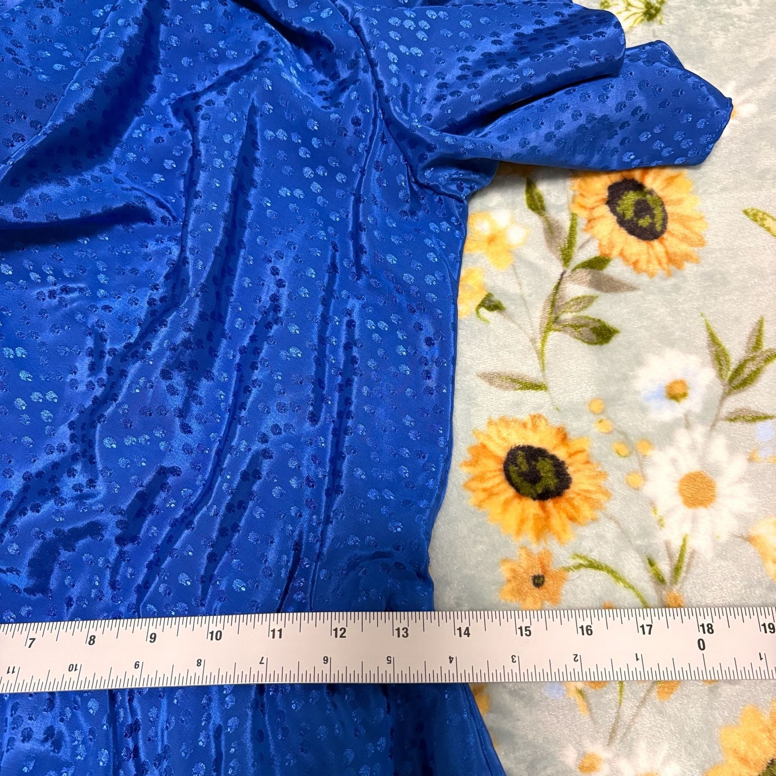 Vintage 80s Cobalt Blue Peplum Dress Puff Sleeve Textured Old Hollywood Size 5