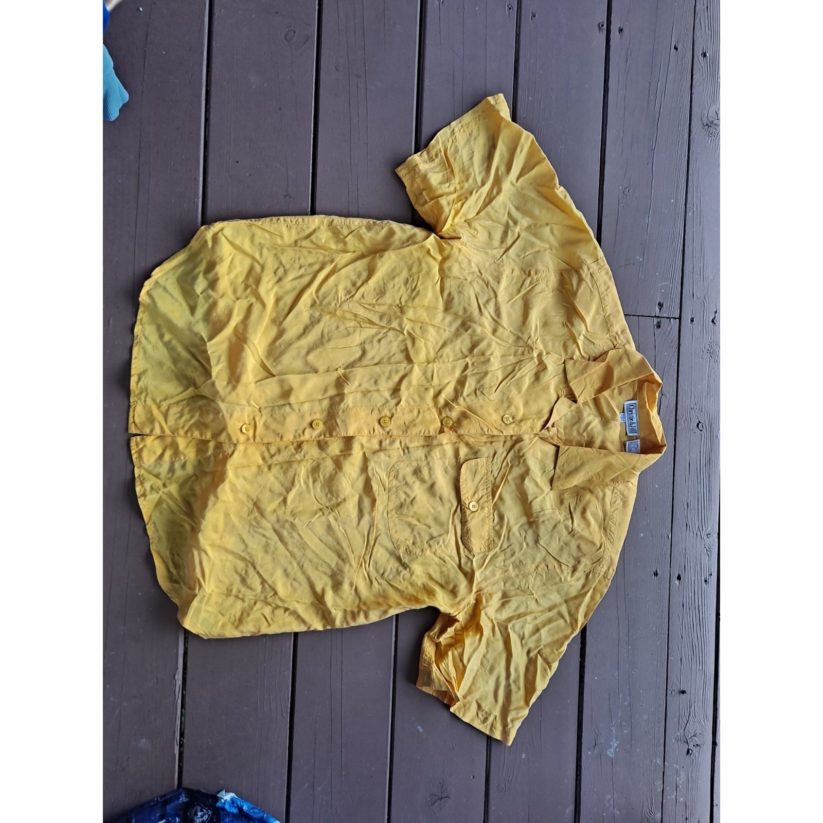Vintage 80s 90s Christie & Jill Yellow Silk Button Down Blouse