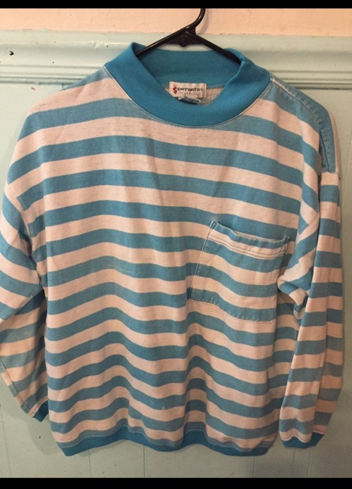 Vintage 80s Striped Top Currants Jeri Jo Small
