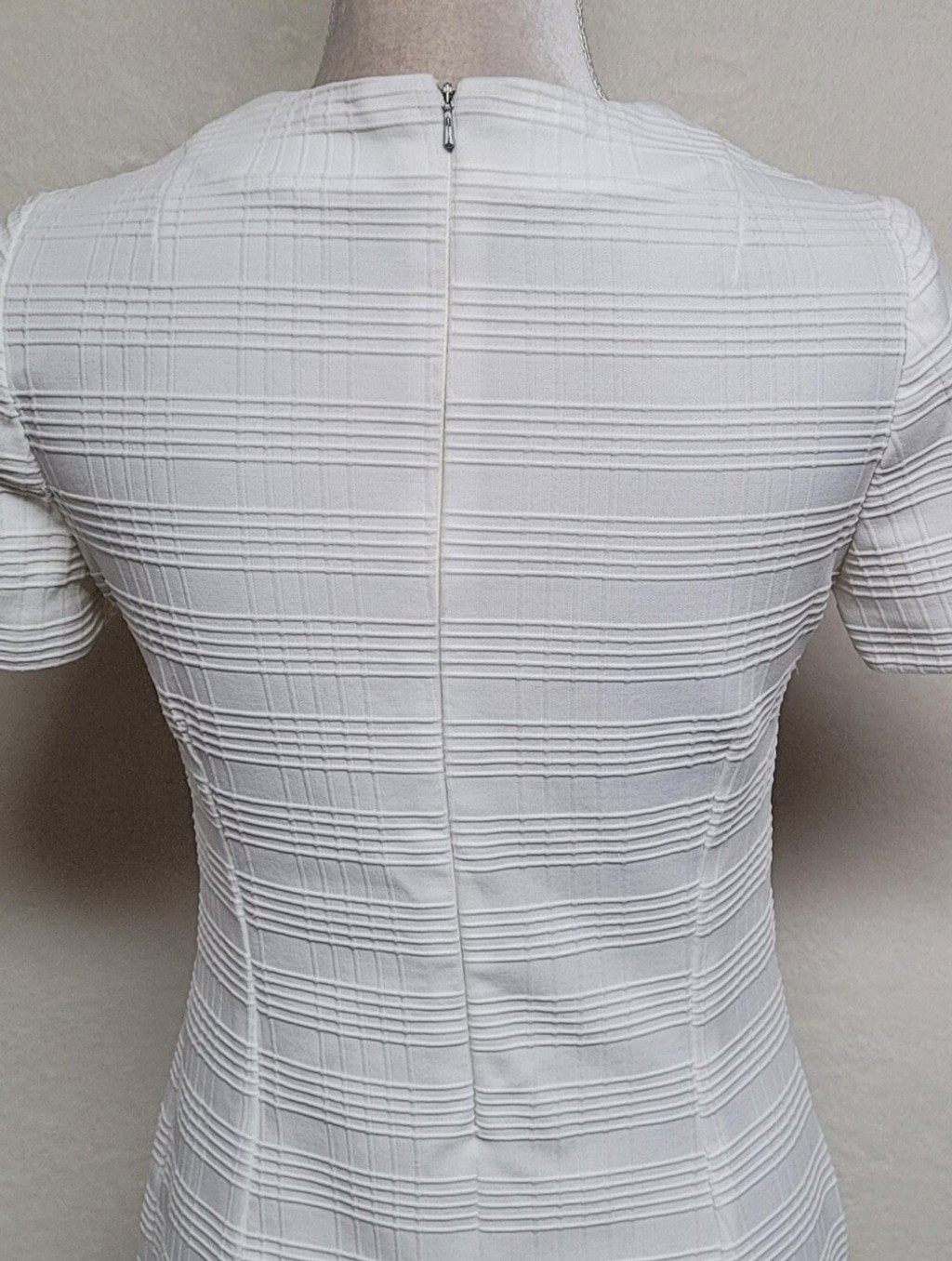 50s Vintage OOAK Handmade White Circle Embossed A-line Mod Mini Go-Go Dress