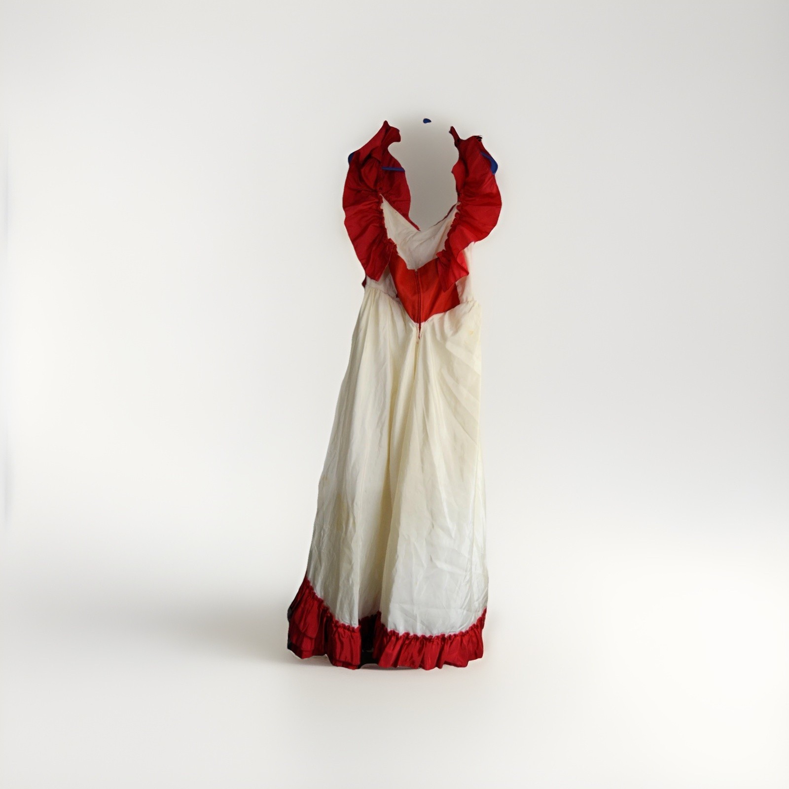 Vtg 80s Alfred Angelo Flirtations dress red/white Annabelle Halloween XS jrs 3/4