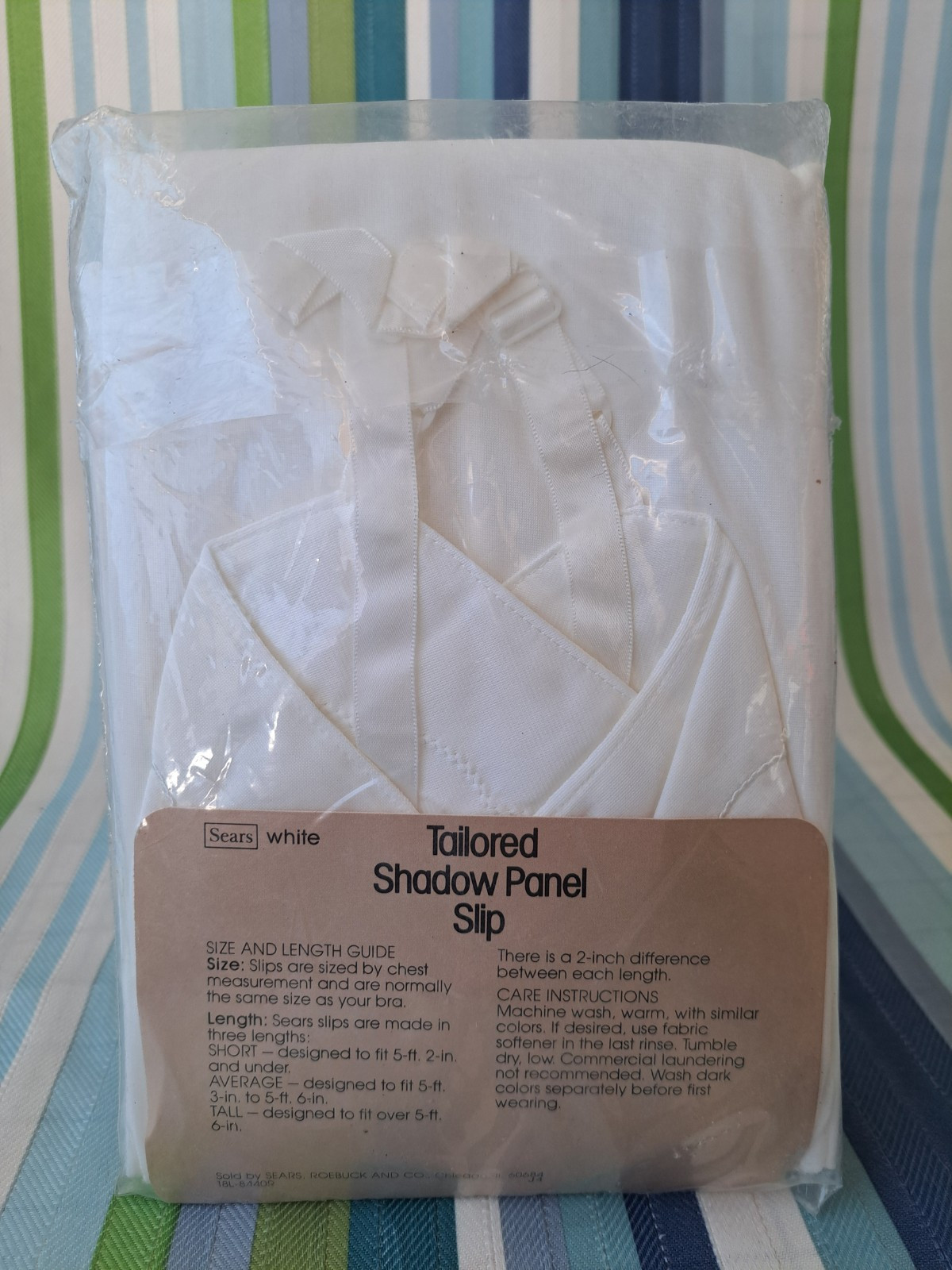 Vintage Sears Tailored Shadow Panel Slip 100% Antron Nylon Ivory Size 36 1 BIN14