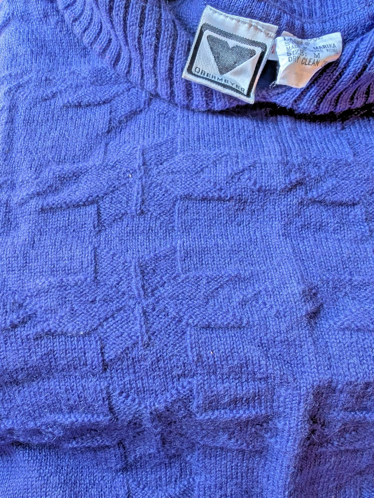 Vintage Obermeyer Sweater Womens Medium Wool Katia Snowflake Pattern Purple
