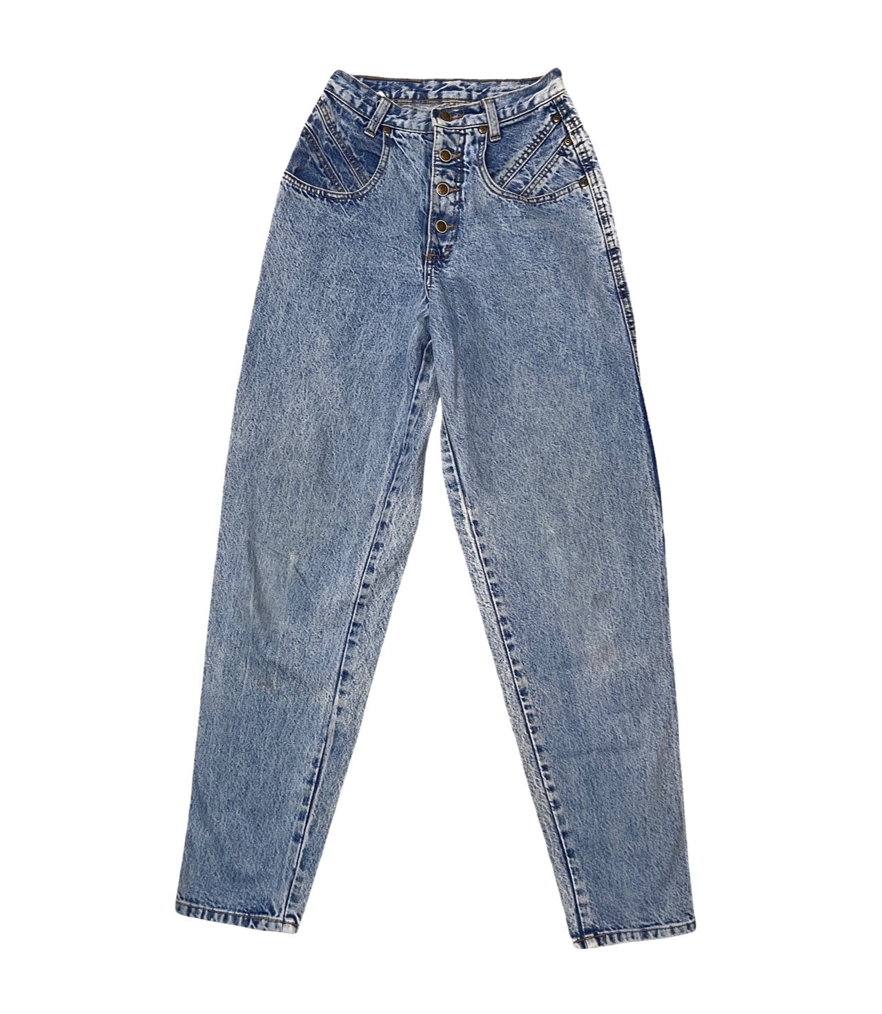 Vintage 80s/90s Zena Light Wash High Waist Mom Jean 2 Women Tapered Retro Twee