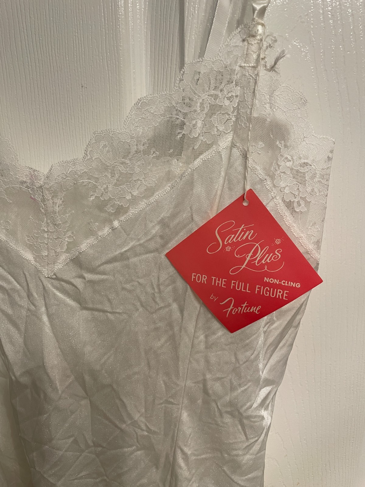 Vtg Fortune Nylon Camisole Women’s Size 2X WHITE Lacy Cami Top NWT XXL Sissy