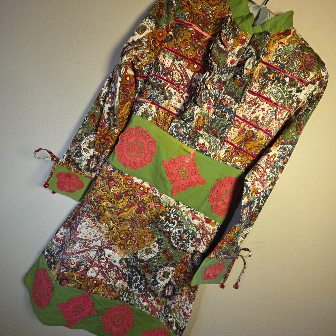 Vintage Boho Festival Dress Women’s Small Med Amarti Retro 60s/70s Hippie Chic *