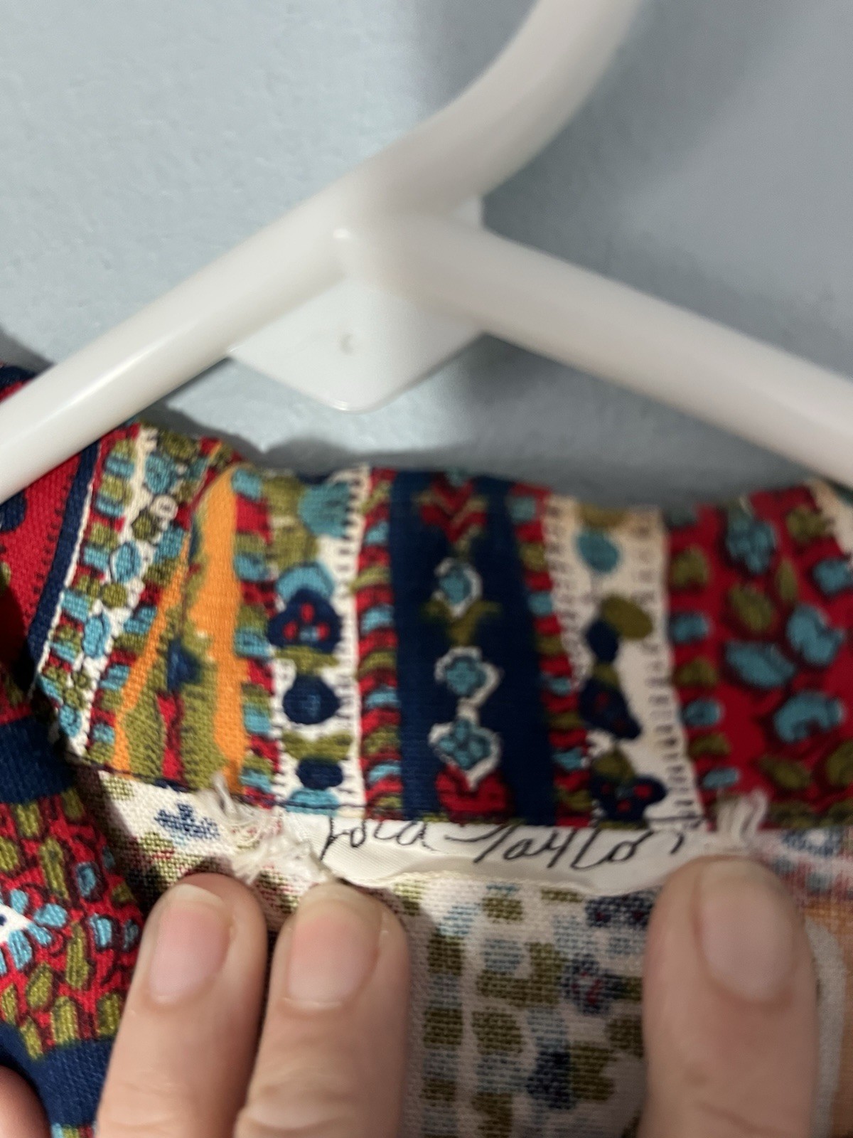 Vintage 1970’s Dagger Collar Cotton Moroccan Exotic Paisley Print Shirt M