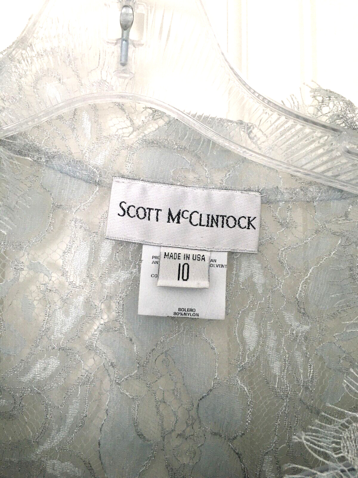 Vintage Scott McClintock size 10 NEW Pale Blue Gray Long Dress + Bolero Jacket