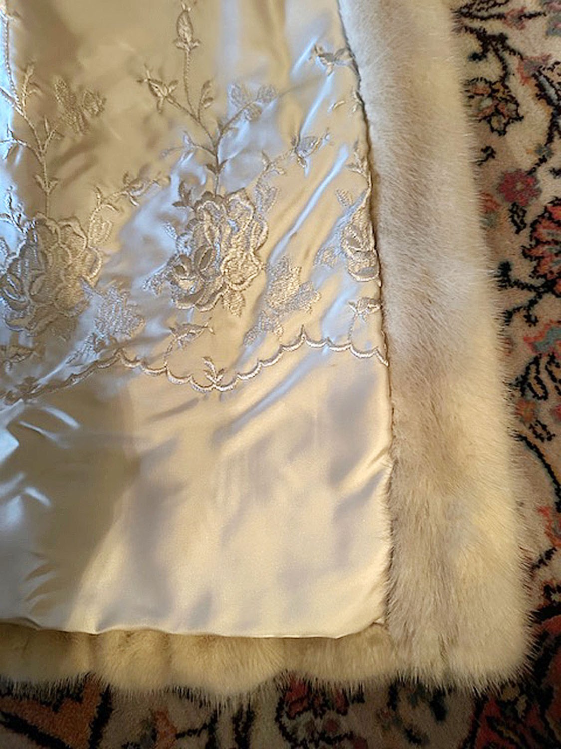 Vintage 1950’s 1960s Double Breasted EMBA Mink Fur Coat – Pale Beige Blond, Soft