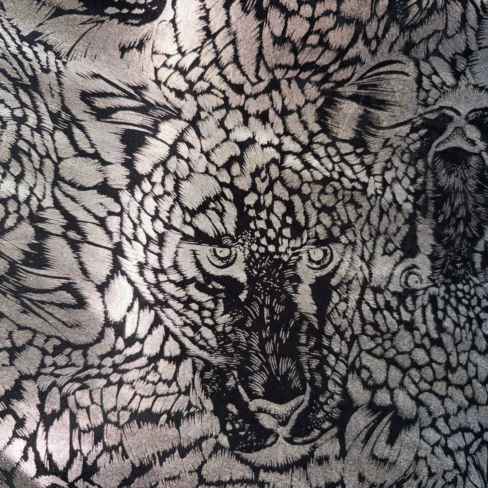 Vintage 80’s Women’s Silky Metallic Animal Print Blouse Size Large Golden Girls