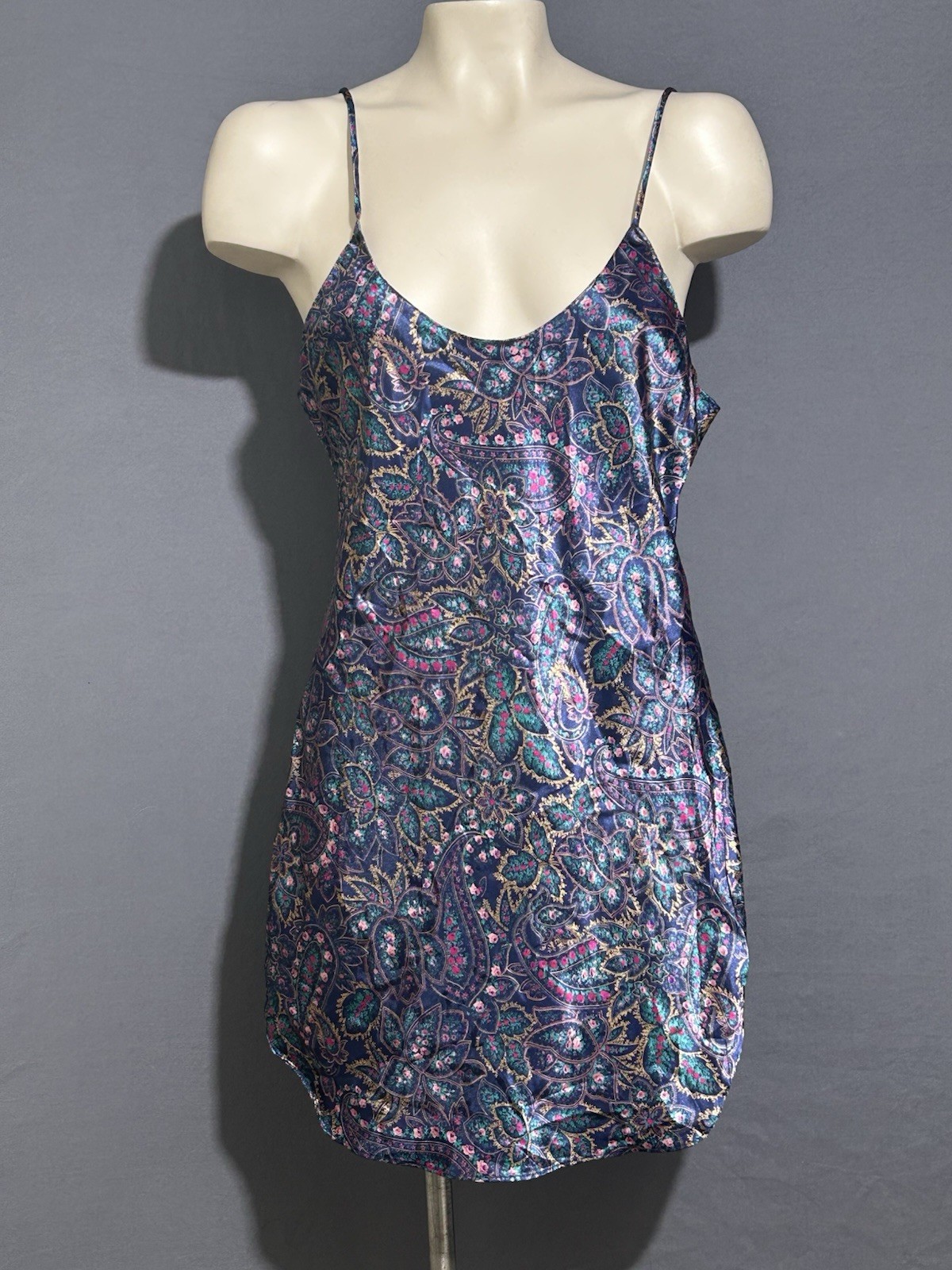 Circa 2000 Chemise Nightie Y2K Slip Dress Sz Large Floral Paisley Whimsy Goth