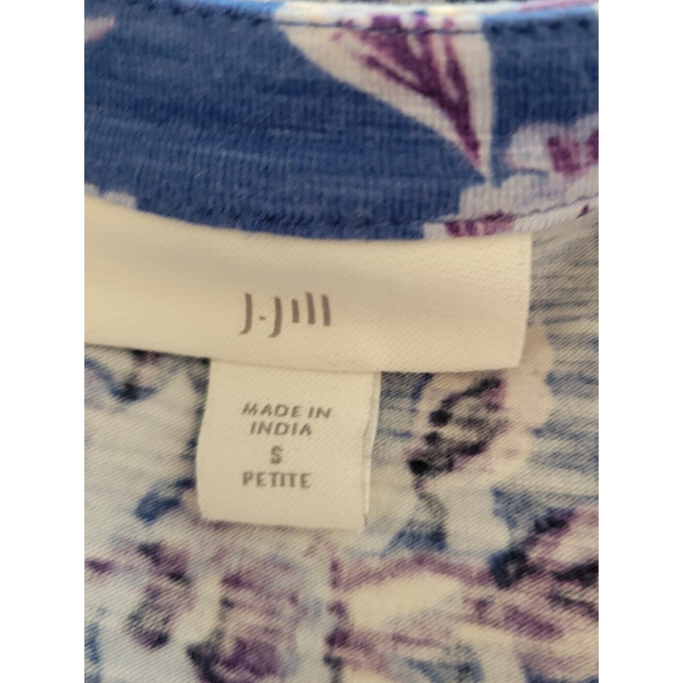 J. Jill Blue Floral Hippie Casual Top Size Small Petite