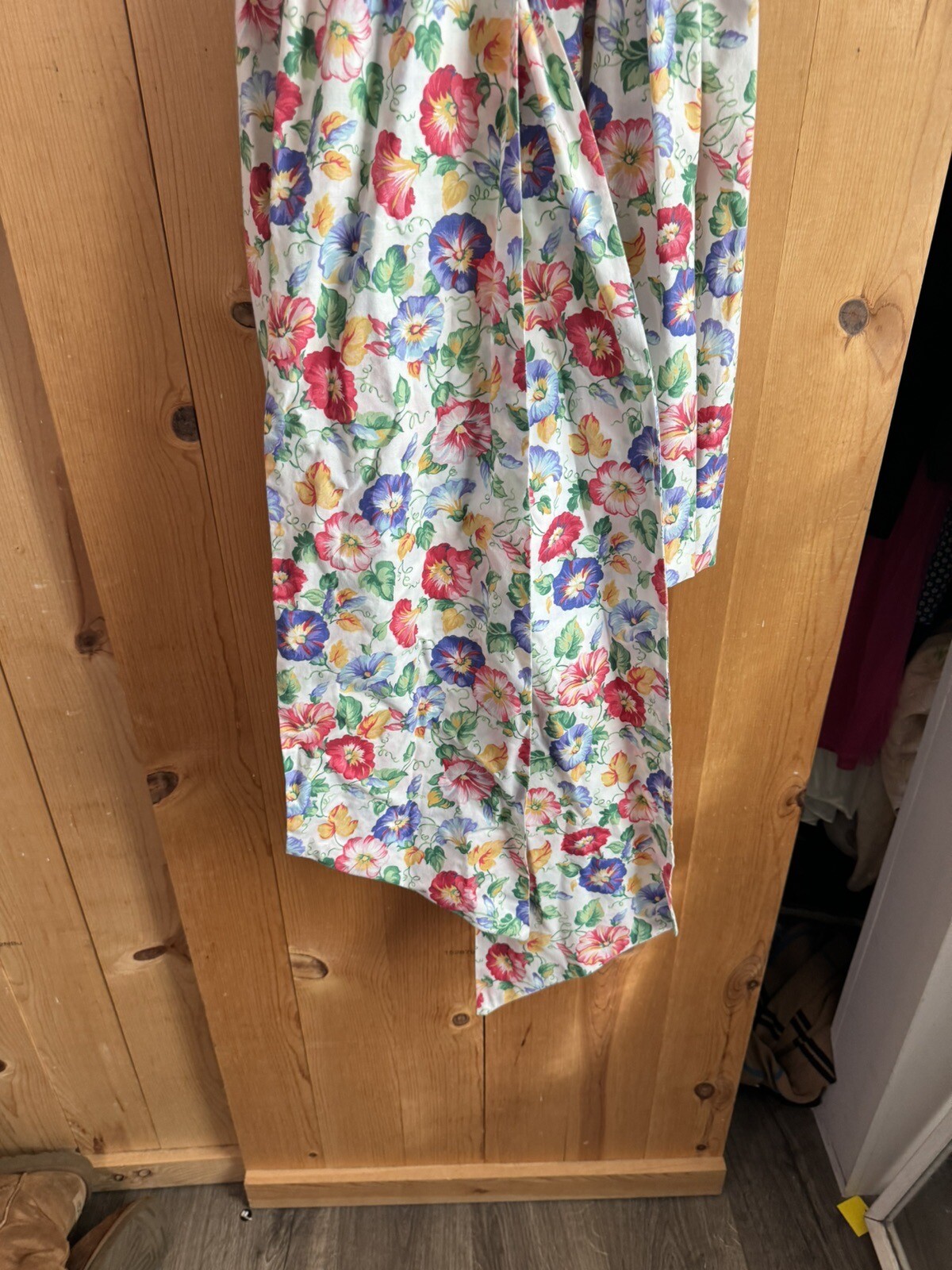 1990s VTG Morning Glory EASTER PRARIE Dress Girls Sz S 7-8? Huge Bow 28/23