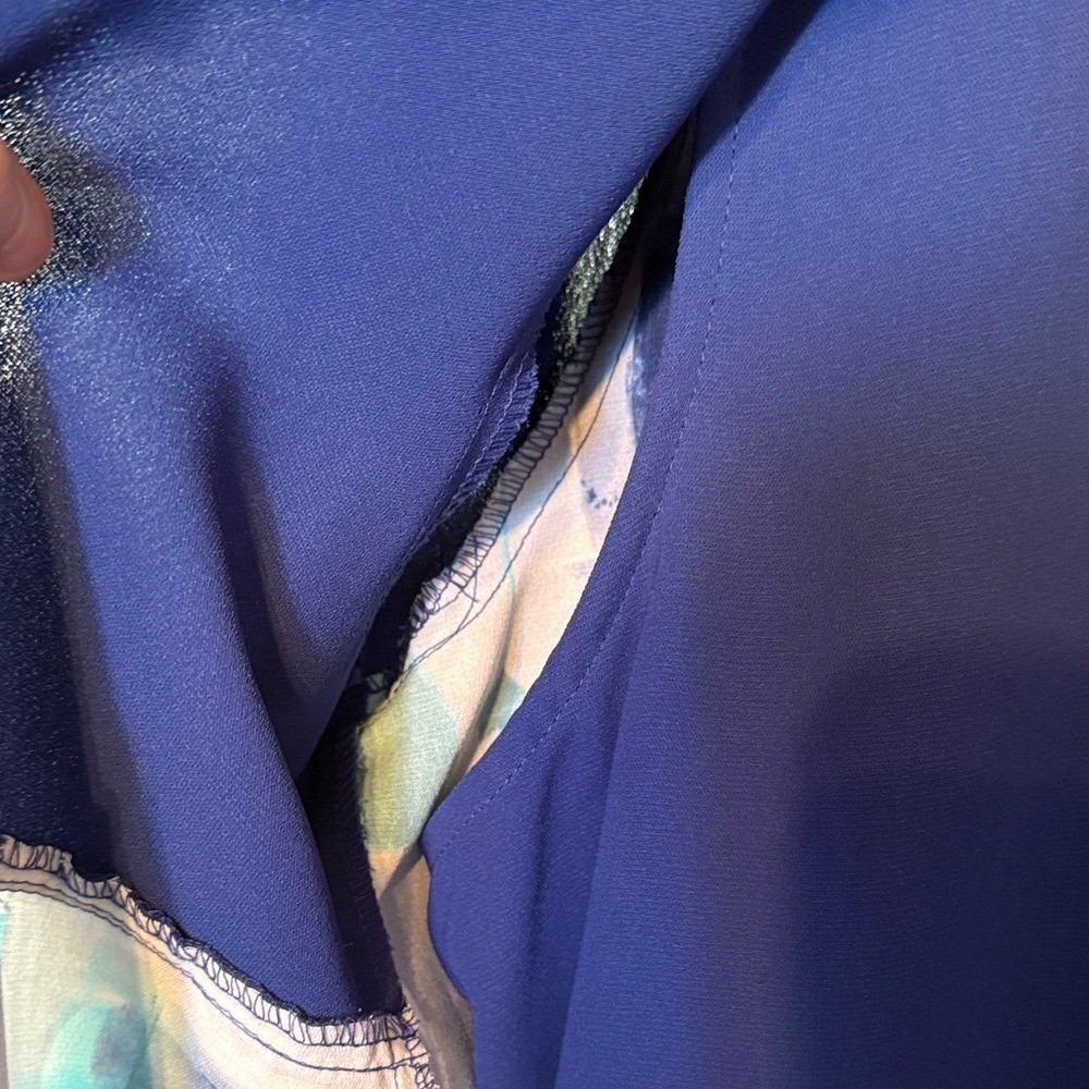 Stephanie Thomas Sport Vintage 3 Piece Set Blue Abstract Jacket Skirt Pant 14 16