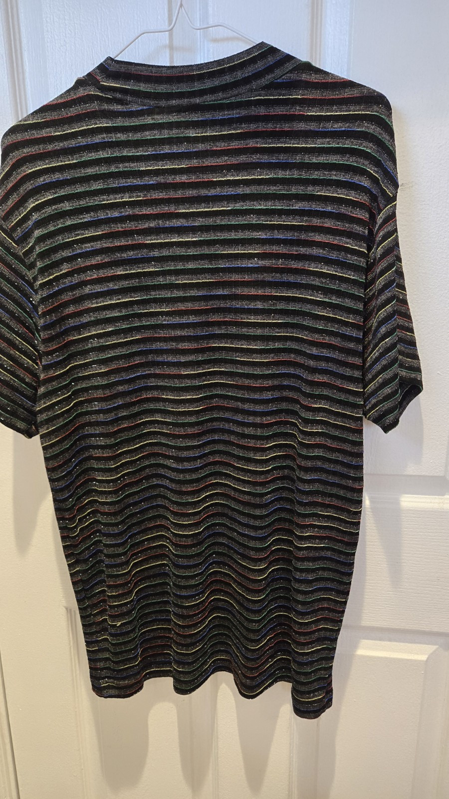Vintage Maltos Striped Shirt With Silver Threads Womens Large
