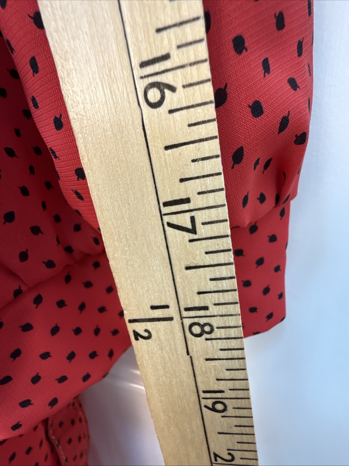 Amy-Deb Women’s Dress 14 Red Black Polka Dot White Collar Button Belt VTG Retro