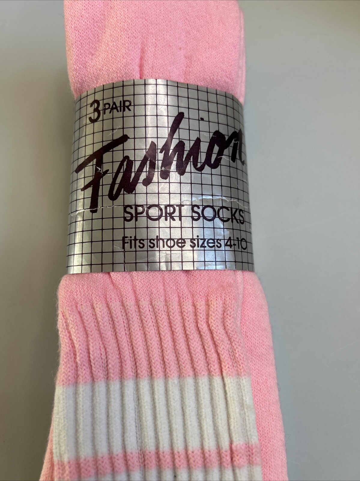 3 Pack VTG Fashion Sport Socks Multi- Color Acrylic Nylon 80s 9-11 Made USA 90s.