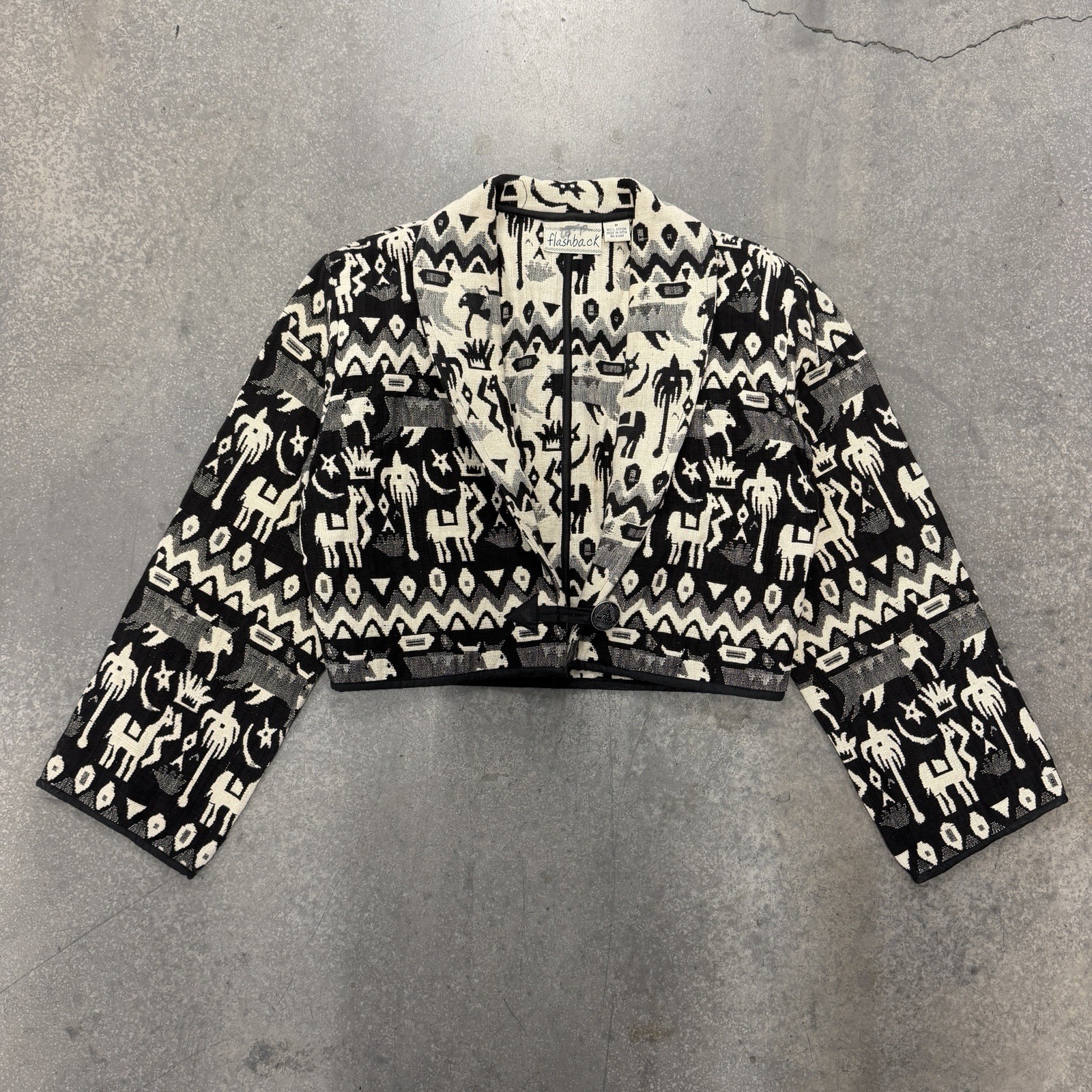 Vintage Flashback Southwestern Aztec Crop Jacket
