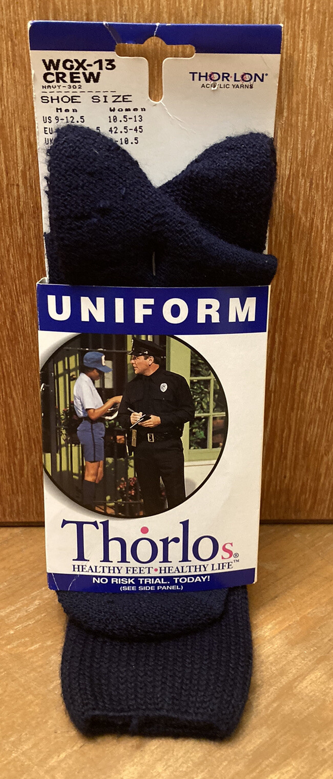 Thor-Lo Thorlo Uniform VTG NIB NEW Men 9-12.5 WM 10.5-13 Dark Navy Blue USA Made