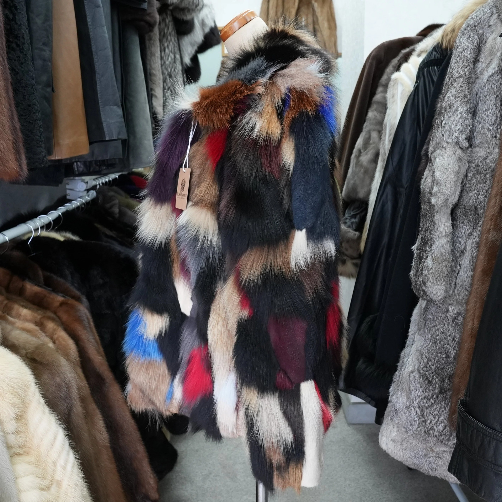 Multicolor Fox Jacket – Genuine Vintage Fur From Japan
