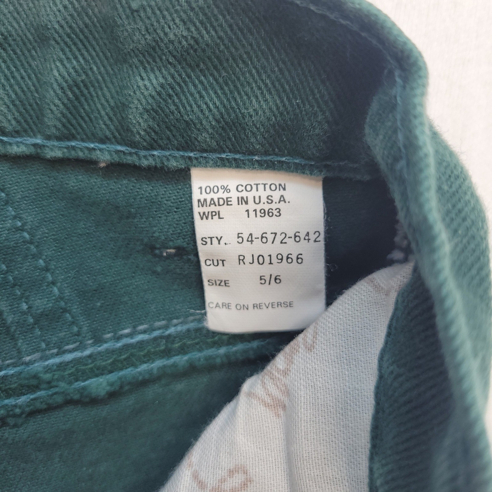 Roper Western Straight Jeans Women 5/6 Green VTG High Rise Button Fly Made USA