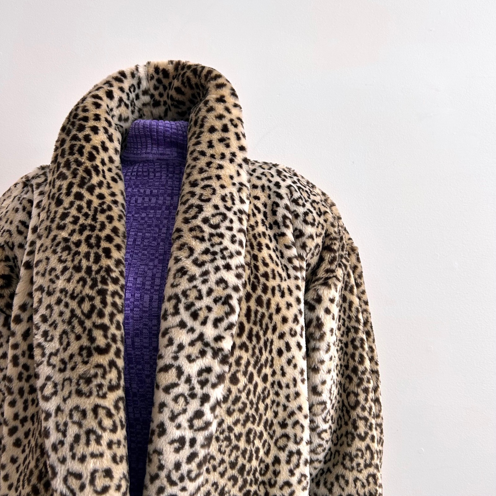 Vintage Donnybrook Faux Fur Coat Wild Animal Leopard Cheetah 80s Does 40s M L